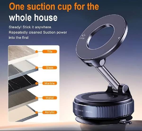 360° Rotating Magnetic Phone Holder with Foldable, Retractable Design for iPhone 16–12 and Most Smartphones