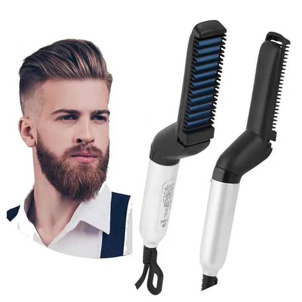 Beard Straightener Men Quick Beard Straightener Styler Comb Multifunctional Hair Curling Curler Show Cap Tool Beard Straightener