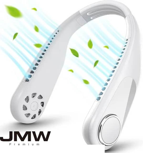 JMW Premium Neck Fan: Portable, USB-Rechargeable Bladeless Neck Cooling Fan