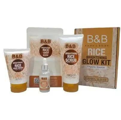 JMW Premium B&B Organic Rice Brightening Glow Kit 4 in 1