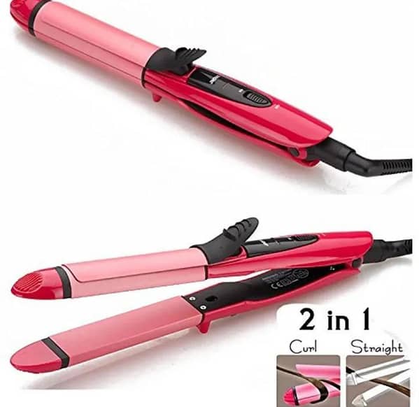 JMW Premium 2-in-1 Hair Straightener and Curler for All Ages