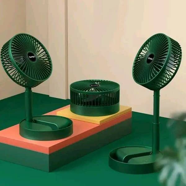 JMW Premium Portable Folding Rechargeable Telescopic Fan with 3 Speeds, USB Power, and Adjustable Head