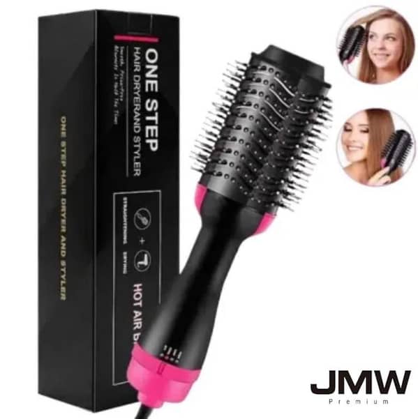 JMW Premium 3-in-1 Hair Dryer, Straightener & Curler: One-Step Styler with Oval Barrel
