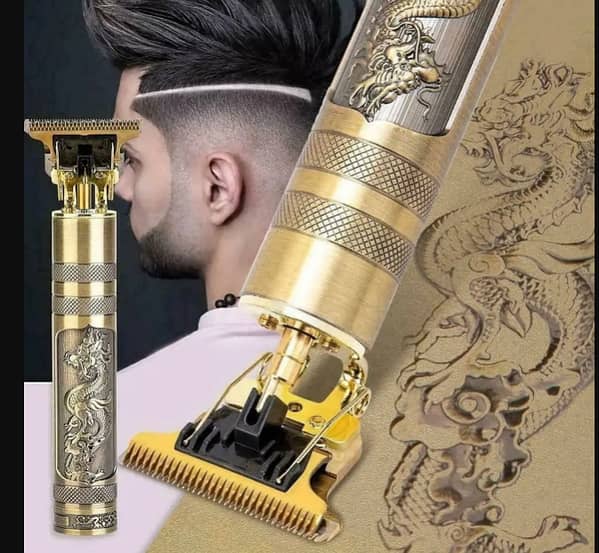 T9 Trimmer Rechargeable with Golden Dragon Design