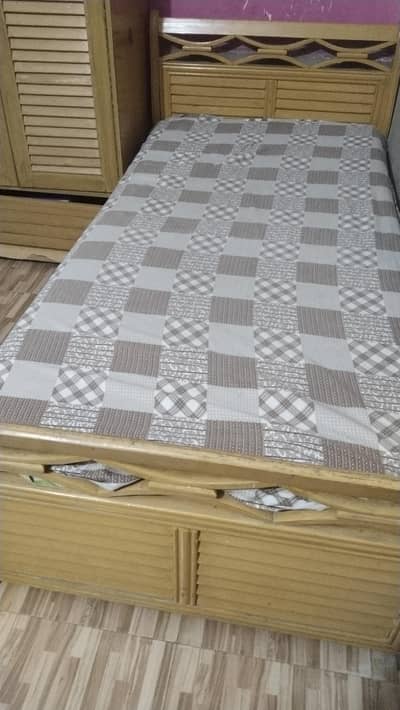 2 single bed with 2 mattres 1 almari study table with 2 chair