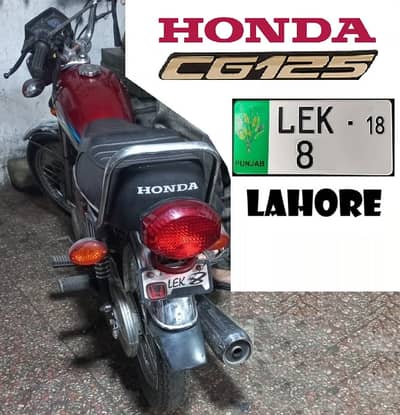 Honda CG 125 2018 Golden Number LEK 8