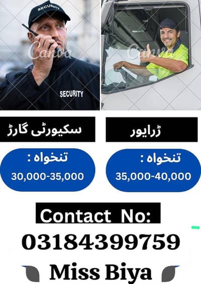 Need Urgent staff Security Guard in Lahore