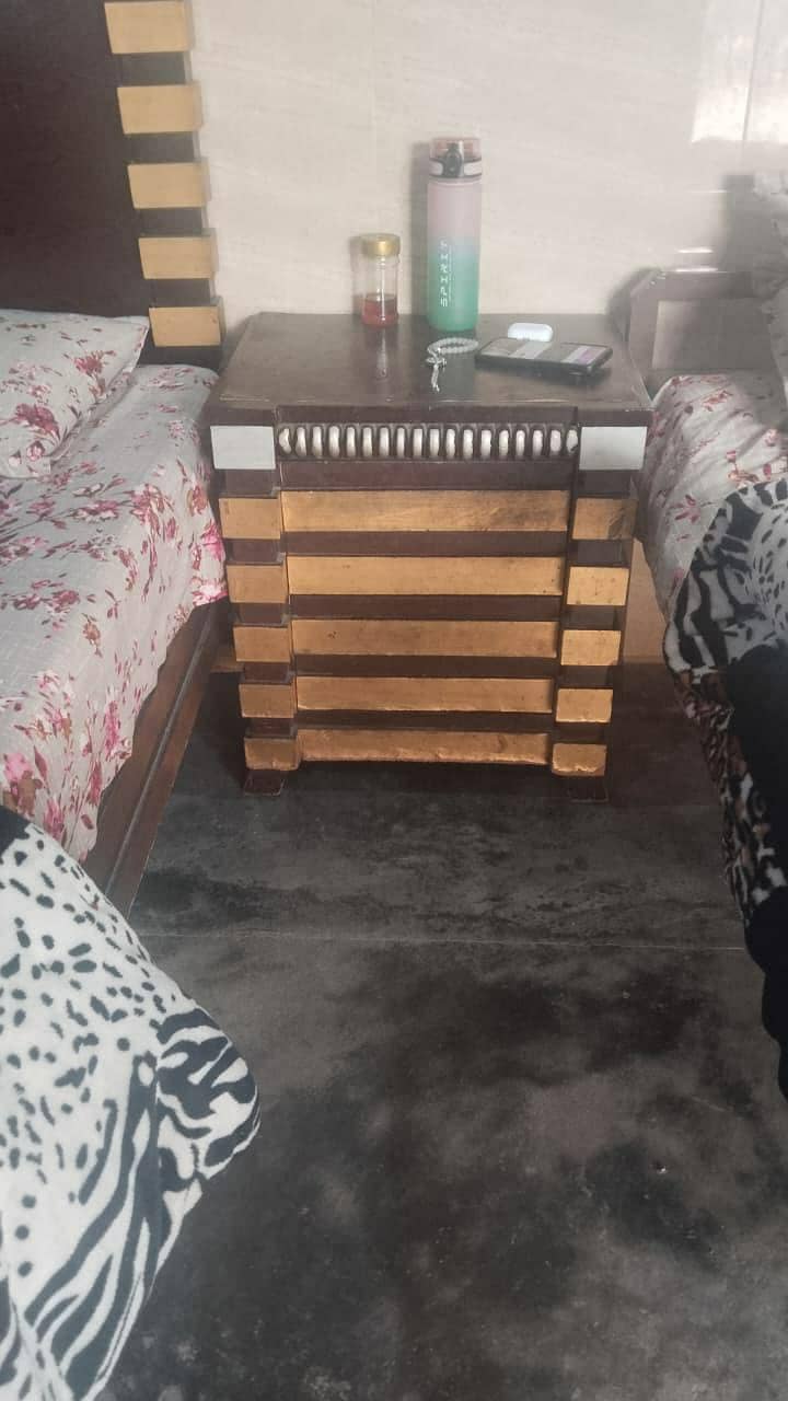 double Bed, Single bed, Side table & iron table 1