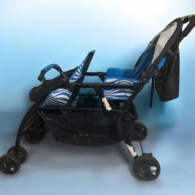 Premium Kids Twin Pram | Imported from KSA | Excellent Condition