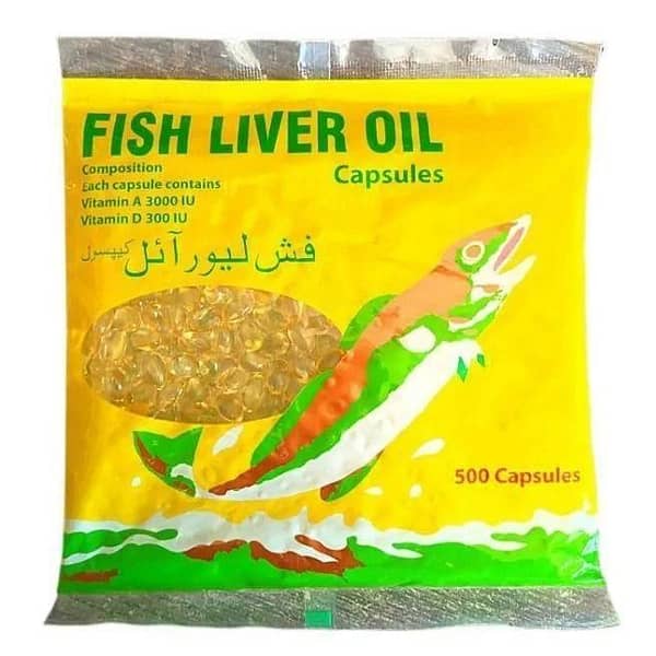 FISH LIVER OIL 500 CAPSULES FOR BREEDING ALL KIND OF ANIMAL / BIRDS / PETS  & POULTRY