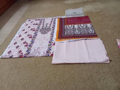 bonanza Satrangi 3 pics suit with free delivery