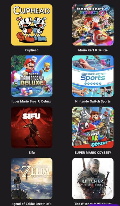 64 GB SD with 8 Nintendo switch games