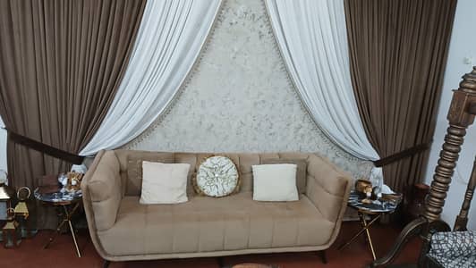 Beige sofa set 7 seater