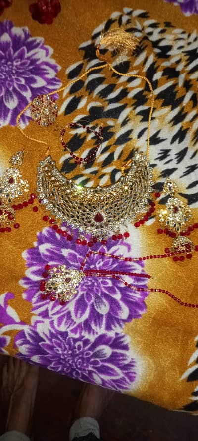 Bridal unstitch lehnga  . . with jewellary . . .