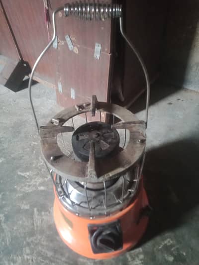 Ocarina LPG gas heater and stove combination.