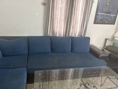 7 seater L shaped and 2 seater couch