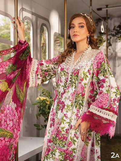 Maria. B Lawn (3-Piece) | Dress | Suite | Printed lawn | embroidered