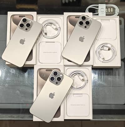 iPhone 15 Pro Max 256GB Official PTA Approved Water Packed Box & Cable