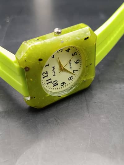 A. ONE Square Dial Quartz Wrist Watch – Green Silicone Strap | Stylish