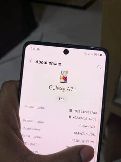 Samsung Galaxy A71 8/128 Pta approved Urgent Sale