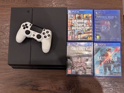 Sony PS4 Fat With Controller and 4 Games CDs
