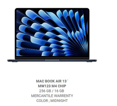 APPLE  MACBOOK AVAILABLE | M4 CHIP | PRO
