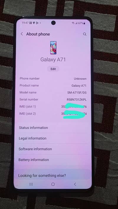 Samsung galaxy A71 original dual sim UK version  Official PTA approved