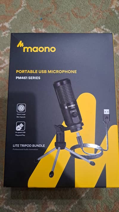 Maono PM461 USB Condenser Mic + Boom Arm Stand – Like New