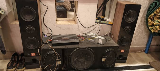 Jbl speakers with kenwood subwoofer and amplifier
