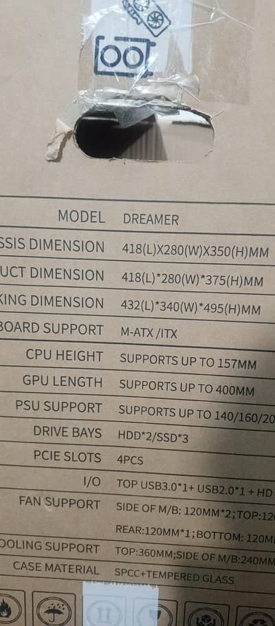 Frozen dreamer gaming case with three argb fans Color (white)