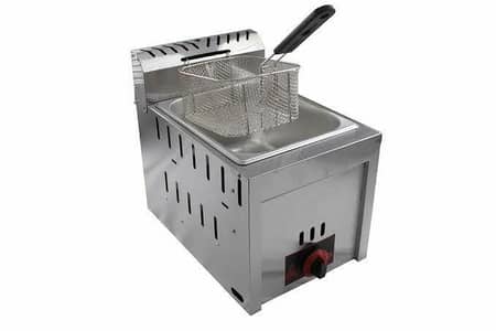 Imported 6 Liter Gas Deep Fryer Built-in Ignition Commercial S. Steel