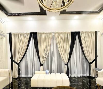 Velvet Curtains and Chiffon Curtains Double pipe curtains