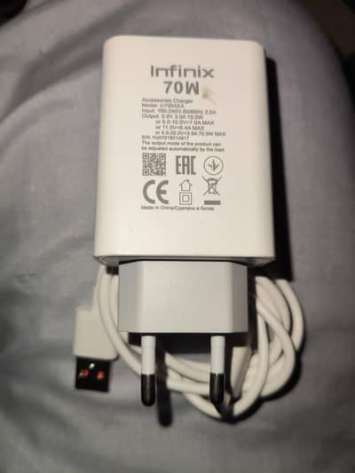 Infinix Note 40 Pro 70w Hyper Charger Box Pulled Charger