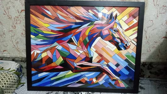 Colorful Geometric Abstract Horse Painting