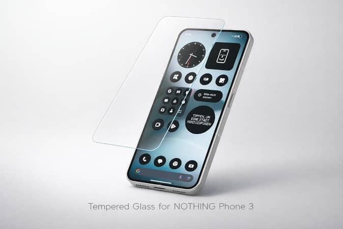 Nothing Phone 3 Tempered Glass | 9H Hardness Full Coverage Screen Protector | Anti-Scratch HD Clear | Case Friendly