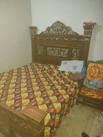 King size bed and 5 seat sofa set