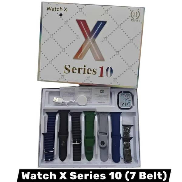 Smartwatch X Series 10 with Wireless Charging and Unique Different 7-Belt Wth Chain