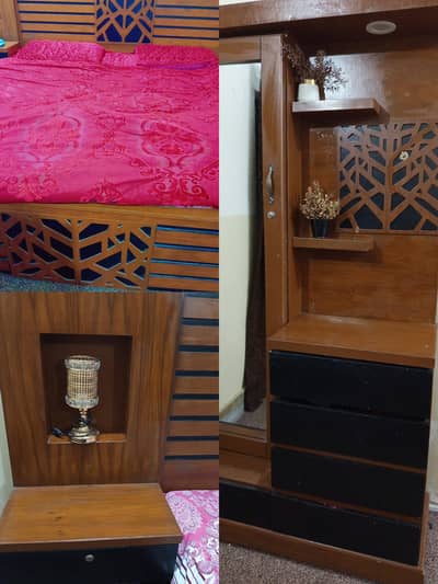 King size bed 2 side tables dressing table