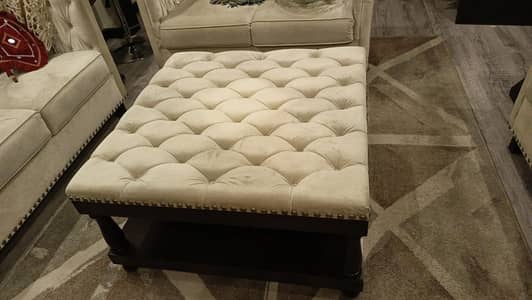 Tufted wooden frame  centre table