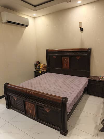 Bed with two side Tables, Dressing Mirror and Mattress