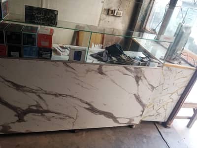 Glass Display 2 New Counters for Mobile Shop – Marble Design