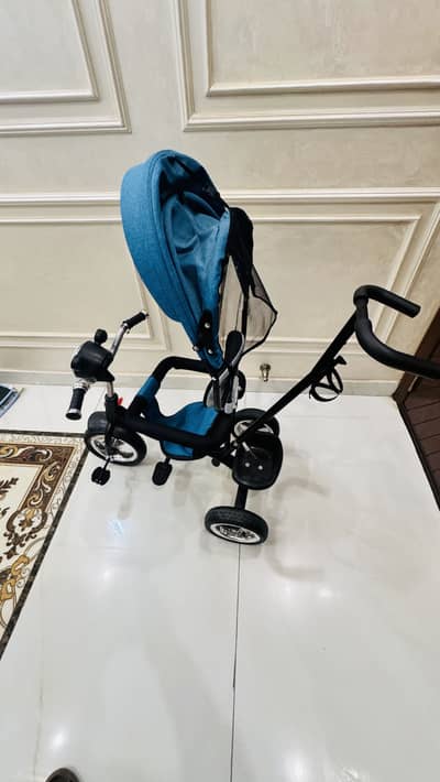 Title: Baby Tricycle with Push Handle & Canopy – Excellent Condition