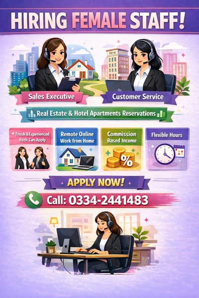 Hiring female as sales executive in Real state