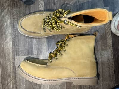 Moc-toe leather boots Size-UK:11,EUR:45