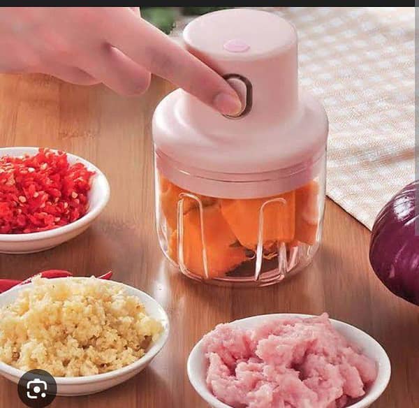 Wireless Portable Mini Electric Food Chopper USB Machine for meat and vegetables – Stainless Steel – 250ml – Rechargeable