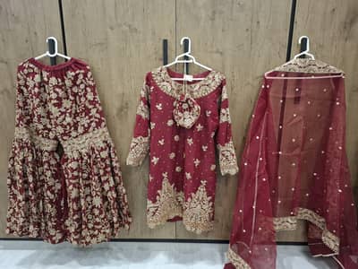 Fancy 3-Piece Gharara, kameez and dupatta for party wear