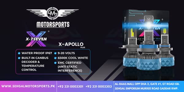 X-7Seven X-Apollo Plus 190W LED Bulbs | 38,000 Lumens | H4/H7/H11