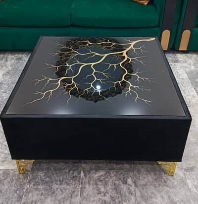 Glass-Top Centre Table (3 × 3 ft)