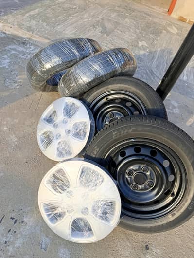 165/65/14 Tyres Picanto Wheel Cup + 2 Rims Original