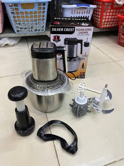 5-in-1 3 Litre Silver Crest Electric & Hand Push Meat Chopper
